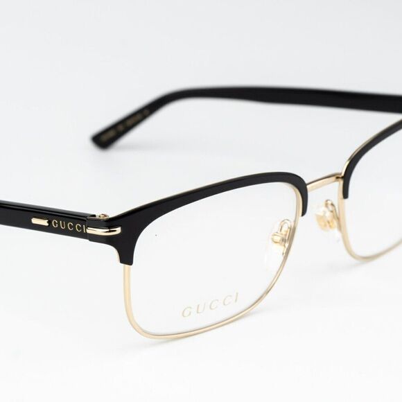 NEW Gucci GG1448O 001 Gold Rectangle Unisex Eyeglasses main image 5